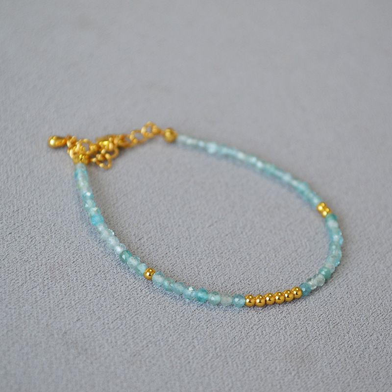 法式小众设计文艺复古时尚简约彩色真石串珠叠带个性气质细手链女详情15