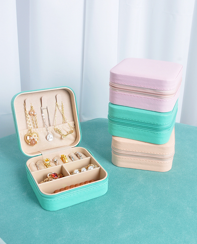 Jewelry box storage box, portable stud earrings, earrings, jewelry, necklace, ring, small, exquisite and mini new style box pic 15