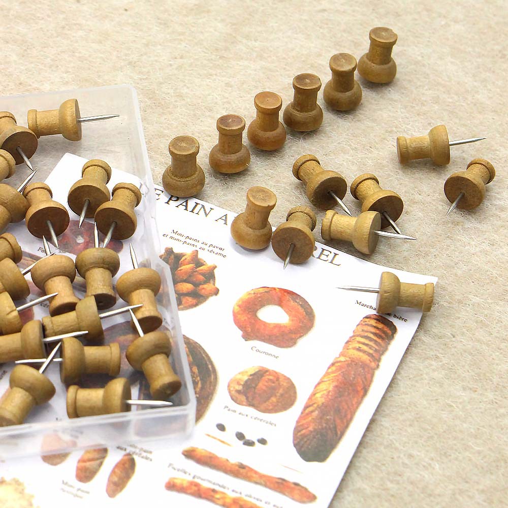 40 box-packed coffee-colored wooden I-shaped nails for DIY photo wall decoration, picture nails, cork board nails, and message board nails pic 8