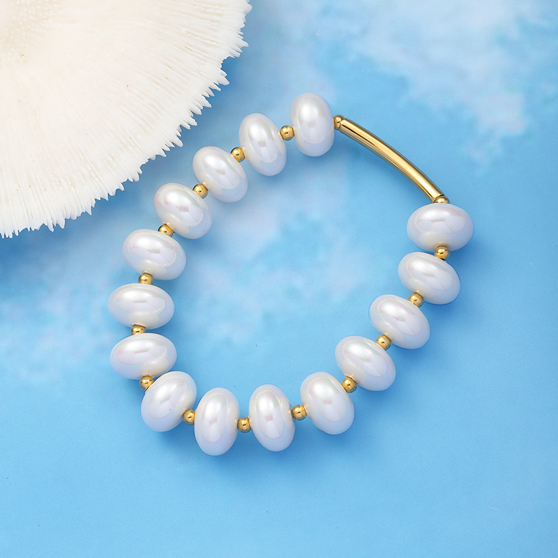 Natural freshwater precious handcrafted bracelets, Baroque pearls, irregular-shaped pearls, versatile light luxury bracelets, pearl wholesale pic 3
