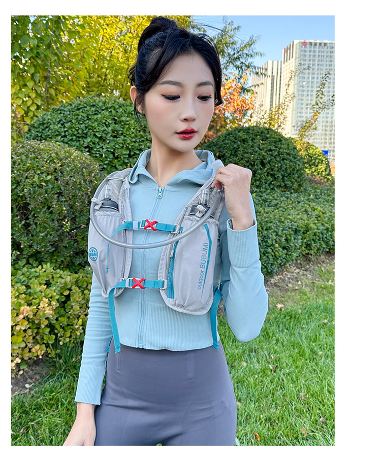 新款多功能尼龙跑步背包 安全反光运动背包水袋背包 骑行包详情20