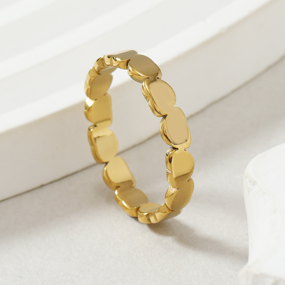 跨境钛钢戒指小众设计切割镂空实心 空心桃心戒指时情侣爱心饰品详情7