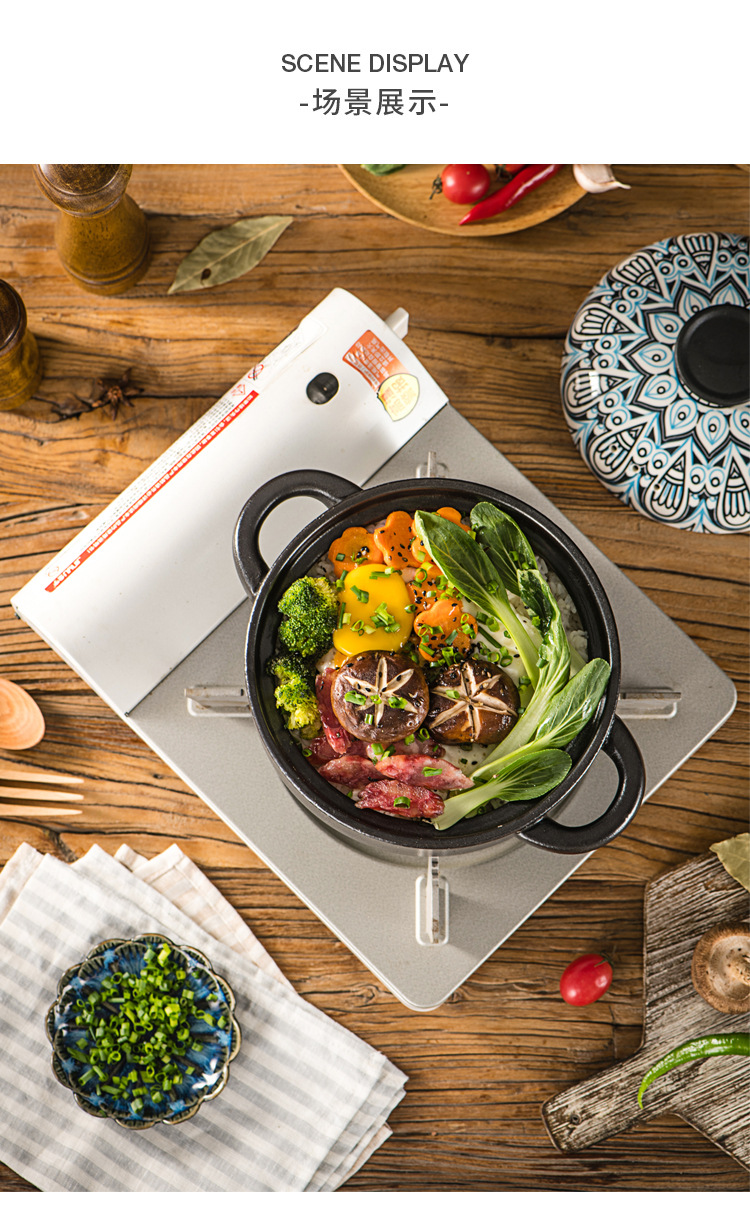 厂家批发陶瓷锅网红双耳砂锅明火电磁炉煲汤炖焖煮干烧不裂沙锅详情12