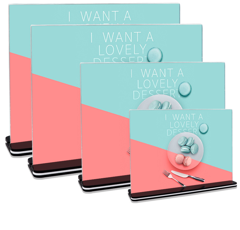 Acrylic table card, T-shaped black background pull-out a5 desktop, A4 display stand, table sign, table label, a6 price tag, table card, restaurant table, dish description, seating arrangement, shop table, price list display stand, front desk, activity notice display pic 3