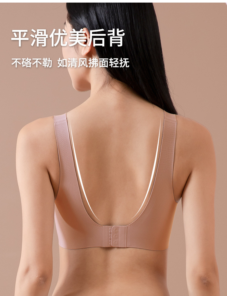 半固定杯宽肩带果冻无痕内衣女小胸舒适女士调整型背心式文胸女详情7