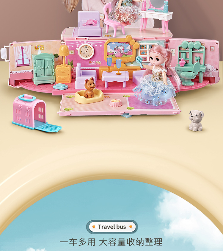 跨境亚马逊女孩童过家家玩具娃娃屋城堡别墅女童过家家DIY公主屋详情10