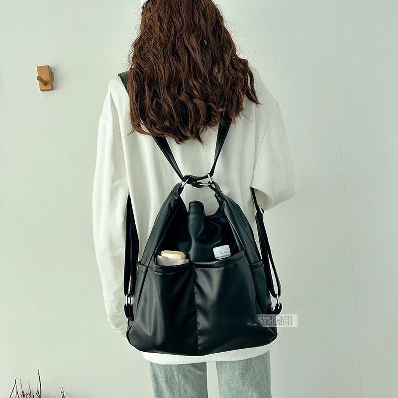 原创夏天软皮包包女大容量三用背包通勤托特包多功能背包斜跨书包详情19