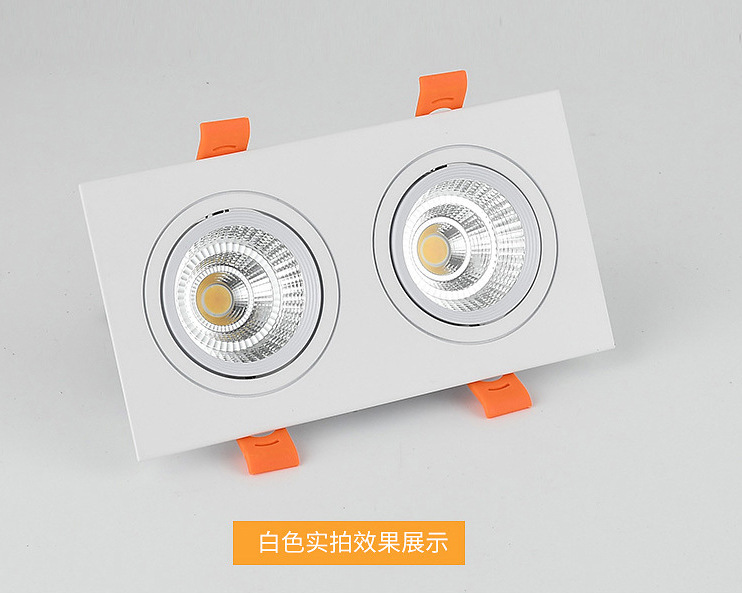 cob square spotlights, grille lights, led bold lights, ceiling lights, single-head, double-head, triple-head downlights, shopping malls, exhibition halls, living rooms pic 11