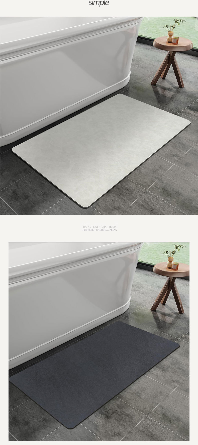 防滑硅藻泥门口脚垫厨房洗手间厕所干湿防霉入户地垫家用地毯详情15