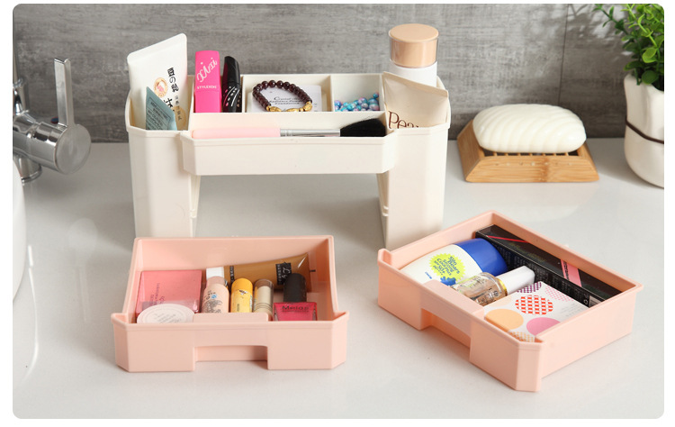 Pull-out cabinet desktop storage box, cosmetics, facial masks, lipsticks, skin care products compartments, plastic storage box, home organization box pic 22