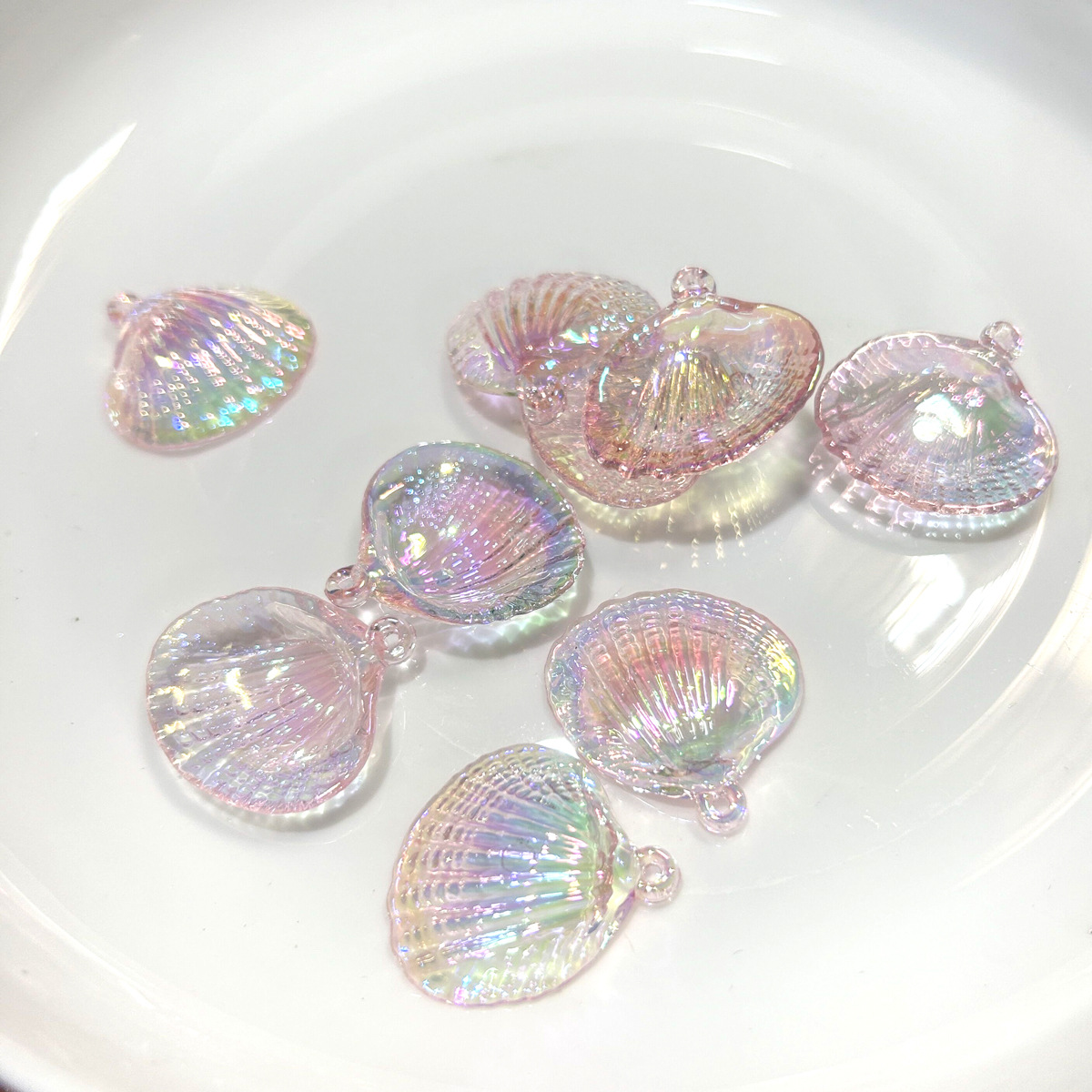 23*27mm UV-coated shell high-quality acrylic clam shell flower shell DIY bracelet accessory pic 3