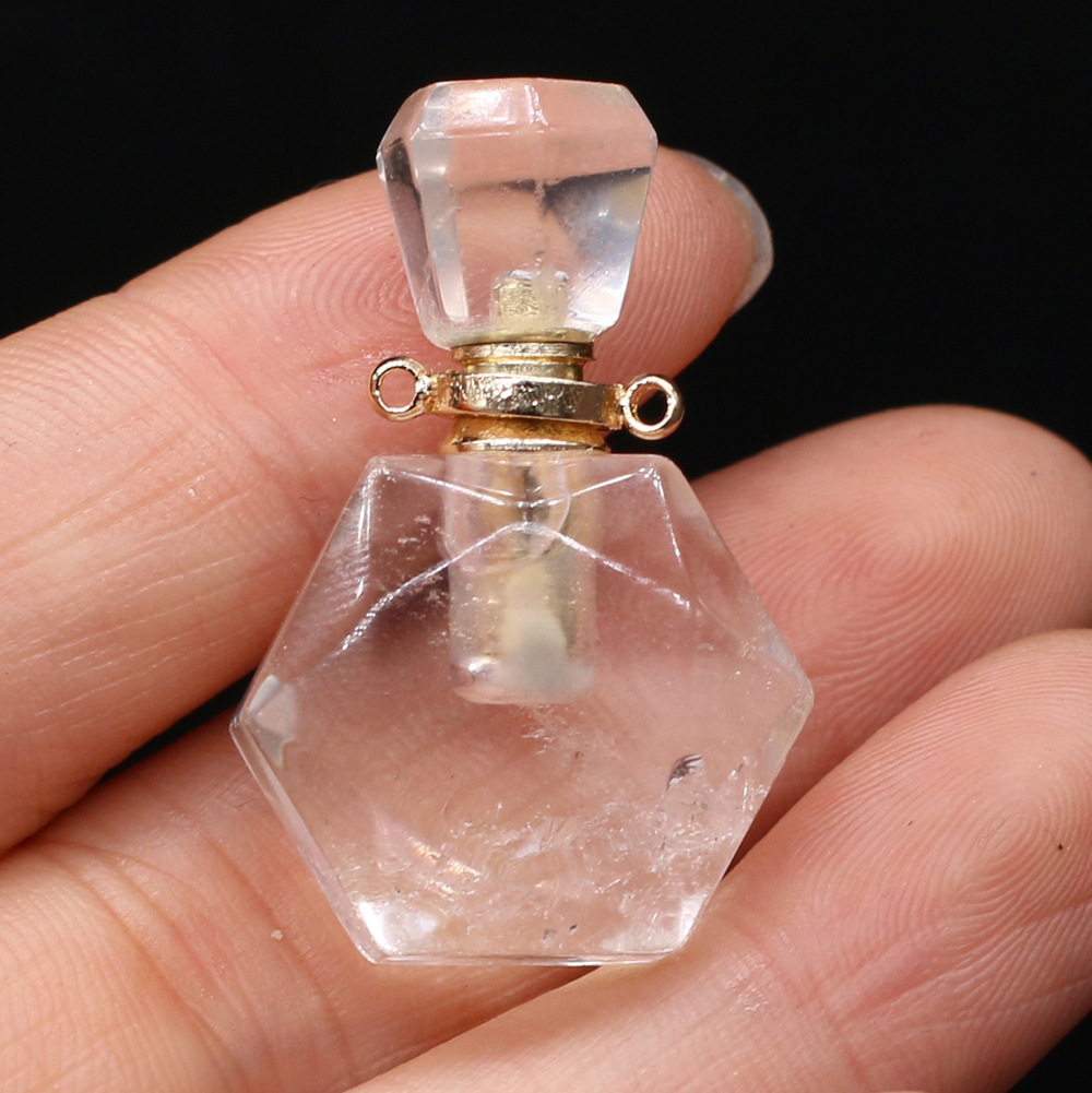 Exquisite natural semi-precious stone perfume bottles, white crystal, various shapes, DIY accessories, fashionable and exquisite wholesale production pic 60
