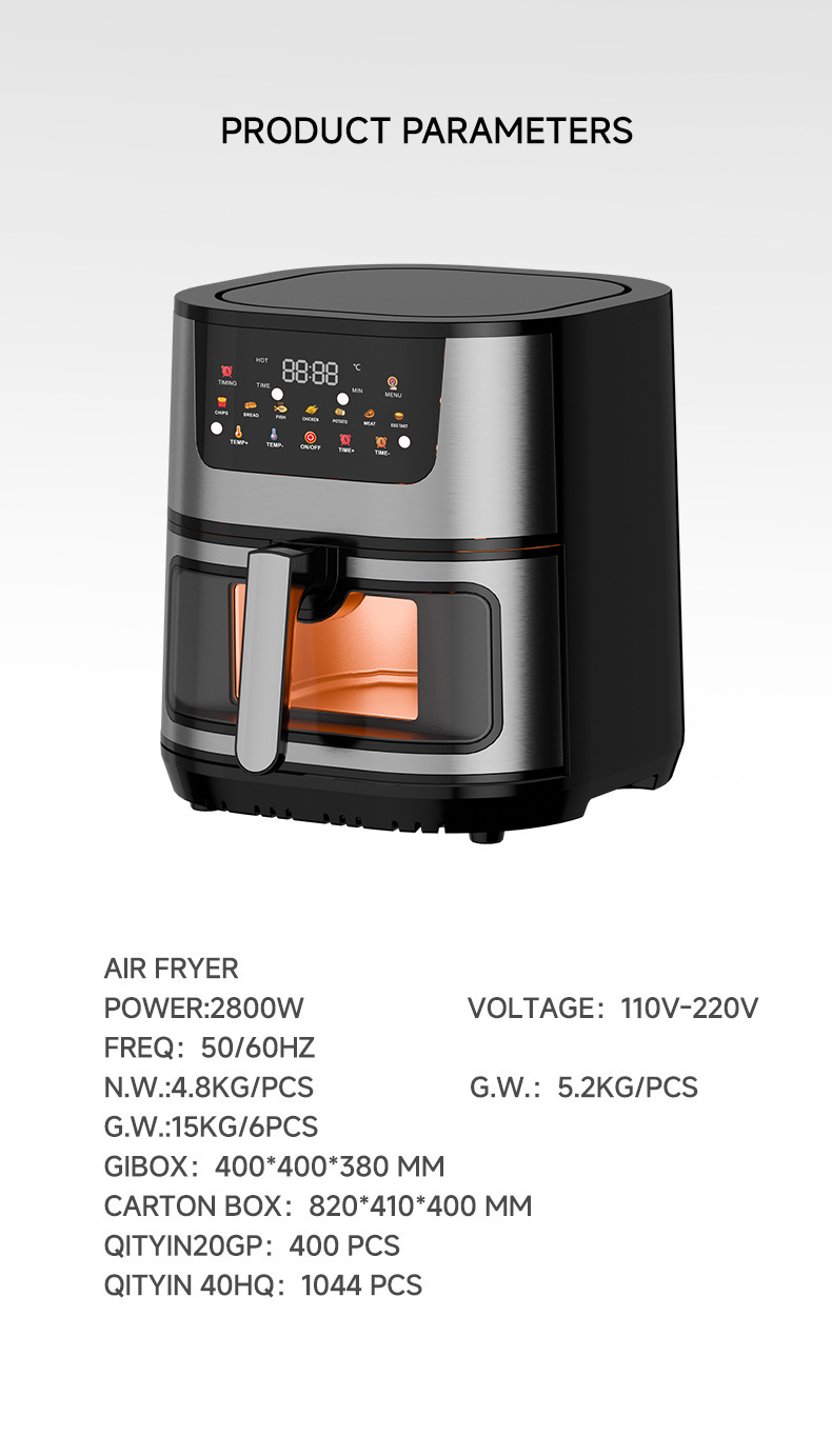 Cross-border 15L touch oven, aluminum-coated non-stick pan, visible electric oven, household and export 110V air fryer pic 24