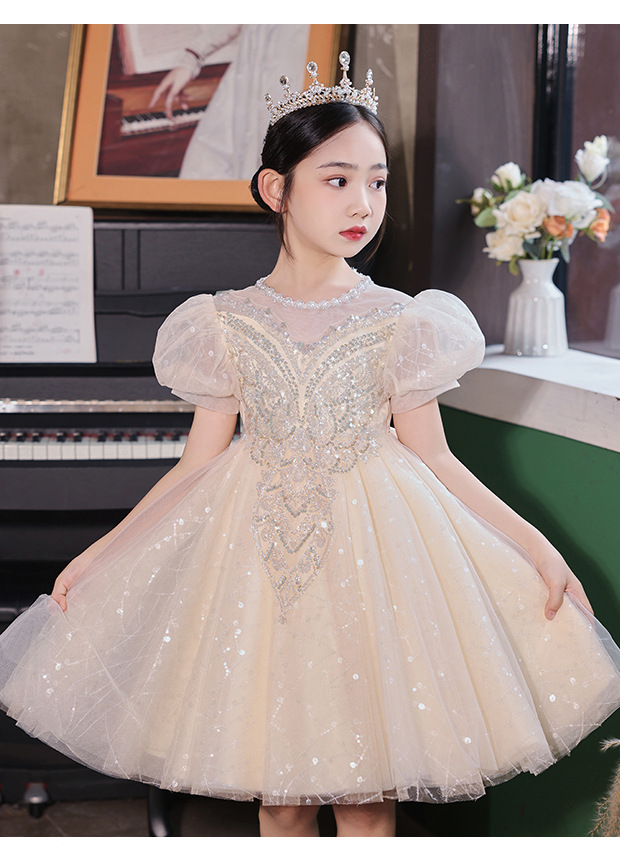 女童礼服轻奢小众高端洋气儿童钢琴走秀表演服女孩生日主持蓬蓬裙详情15