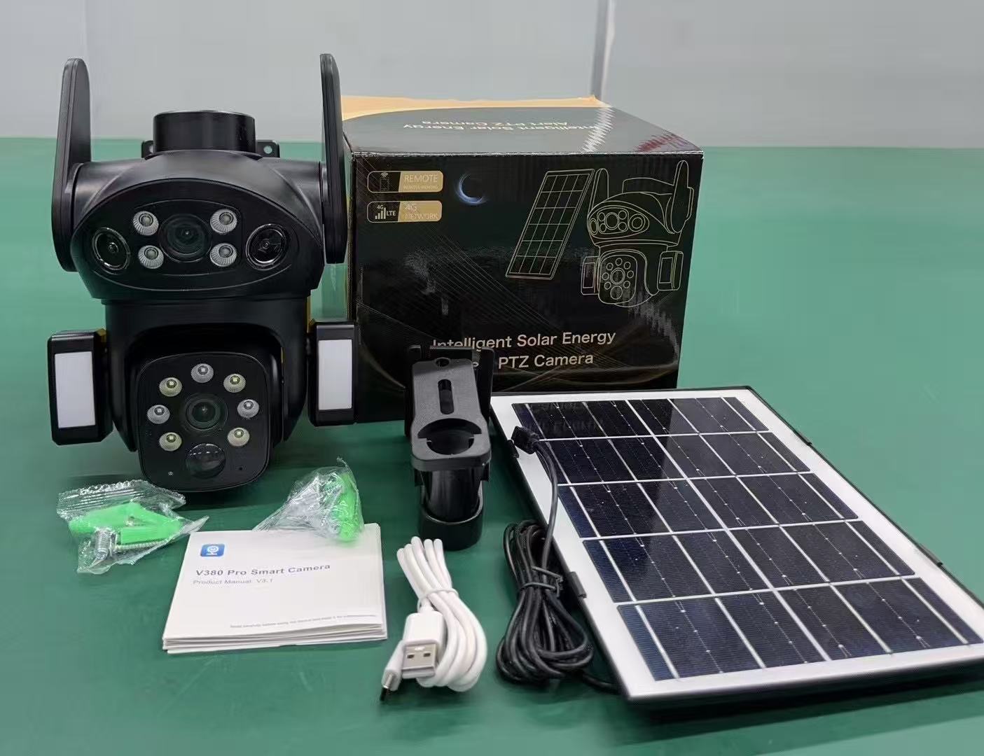 4G Solar-powered monitoring gun ball camera camera X7 high-definition solar-powered low-power camera V380PRO pic 11