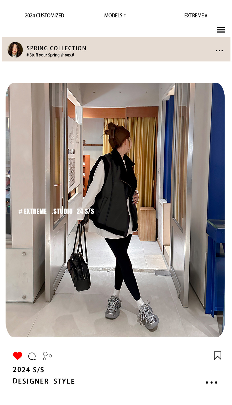 葡萄妈同款 画报女孩 时髦双鞋带网面拼接厚底增高老爹鞋女真皮详情48