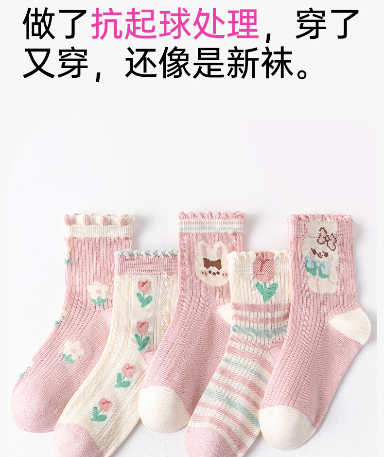 女童袜子春夏薄款儿童A类棉中筒棉袜宝宝夏季童袜女孩可爱网眼袜详情6