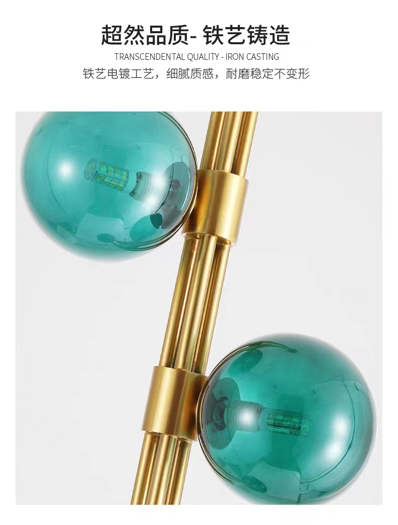 New modern light luxury Nordic creative bedroom bedside chandelier, simple and individual living room model room chandelier, full-house manufacturer pic 17