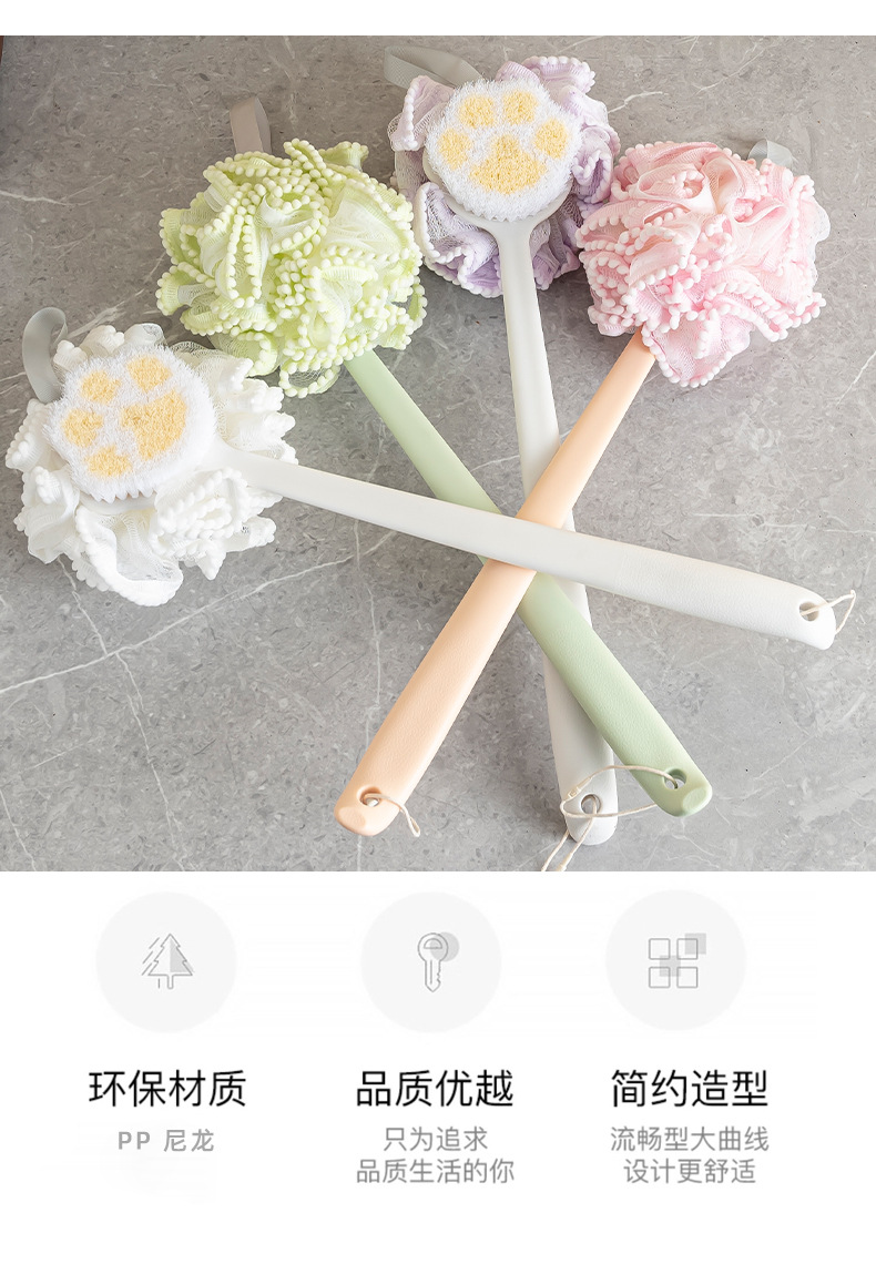 双面两用长柄浴球洗澡刷搓澡神器成人浴擦搓泥去灰身体强力搓澡刷详情4