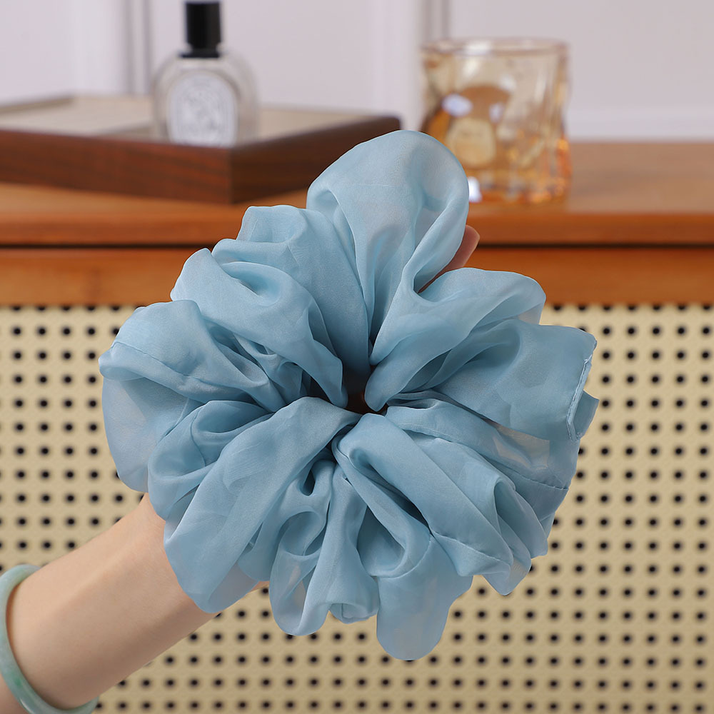 Autumn and winter solid-color large cloud-shaped large intestine hair band, French retro high-elastic seamless knitted hair tie headwear accessory pic 9