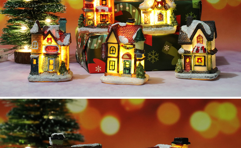 Christmas decorations, resin luminescent micro-landscape small houses, Christmas decorative small ornaments, gifts and supplies pic 15