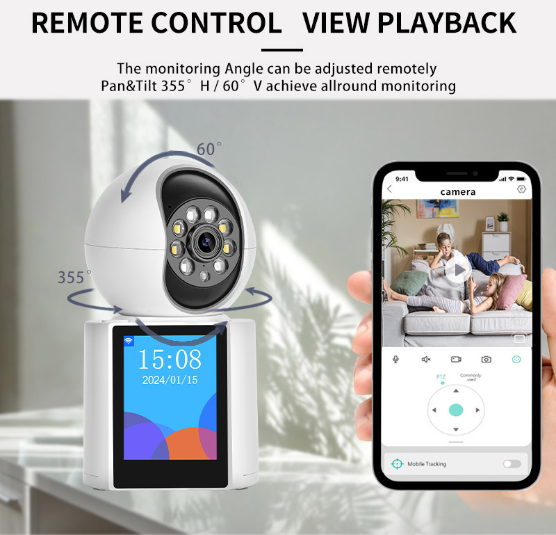 双向视频通话摄像头家用高清一键呼叫摄像机室内wifi无线网络监器详情10