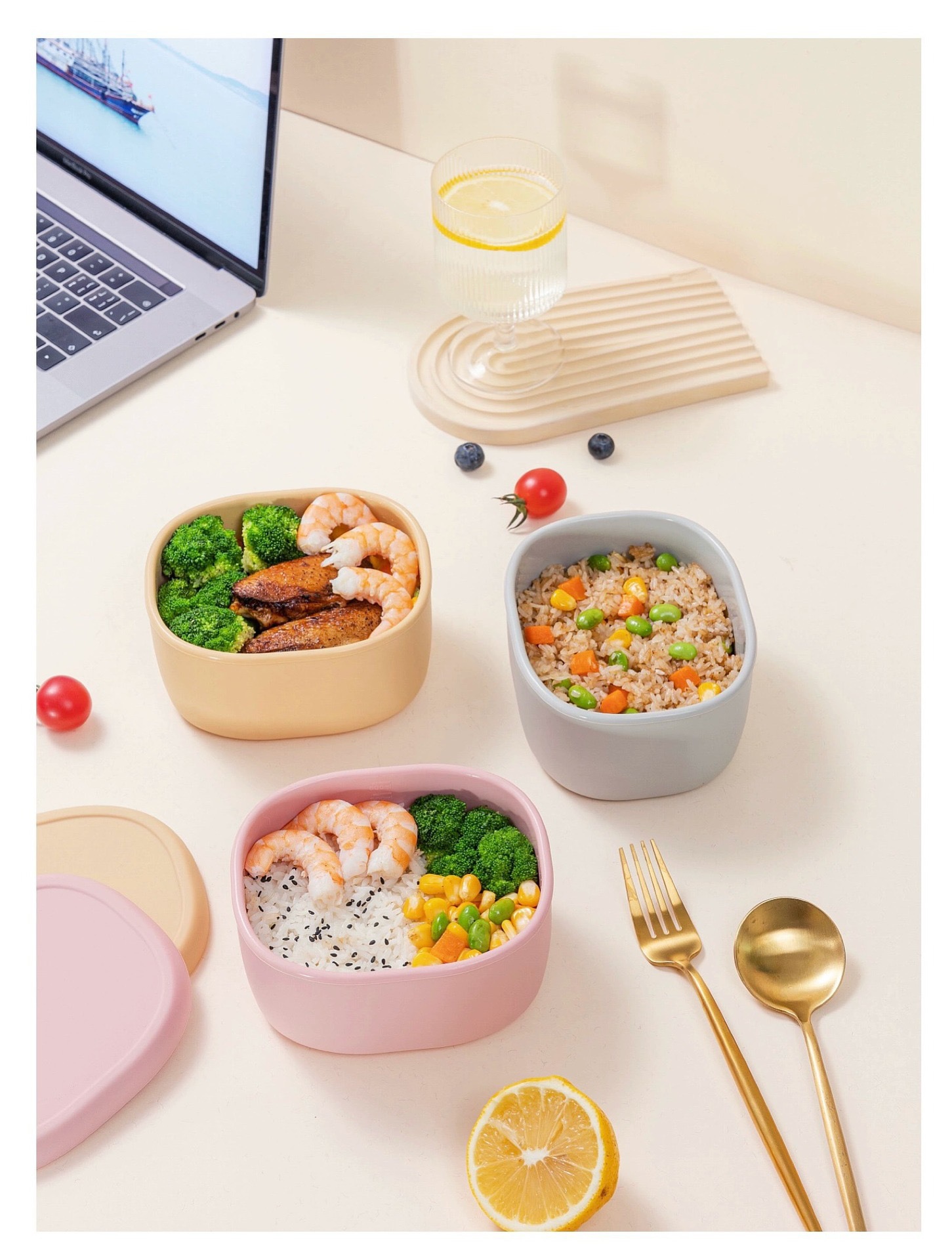 硅胶饭盒微波炉加热带盖上班族水果便当盒保鲜盒冰箱专用餐盒学生详情2