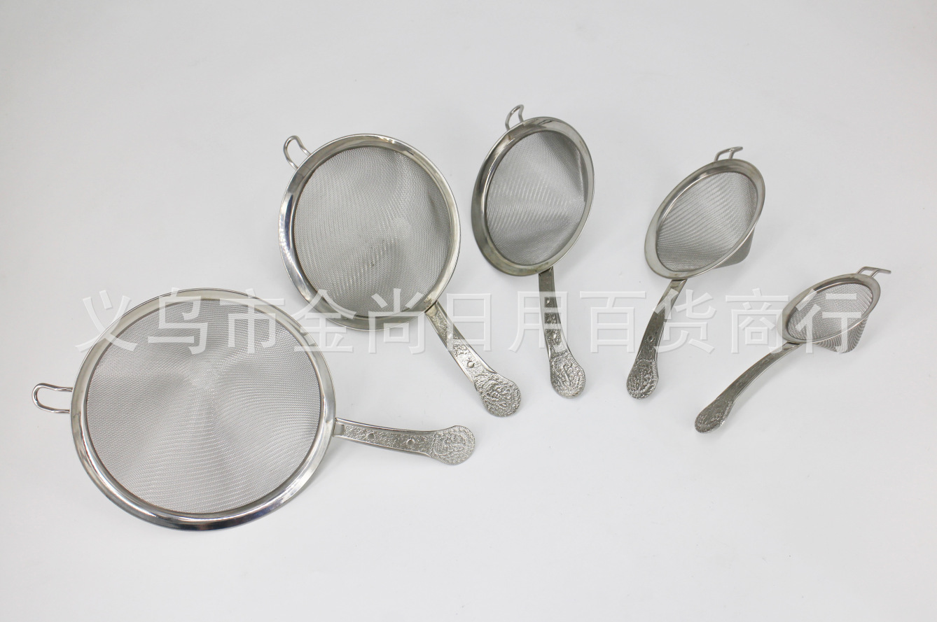 厨房孔雀柄锥形深网漏304网油捞茶叶过滤网漏勺不锈钢漏网面粉筛详情1