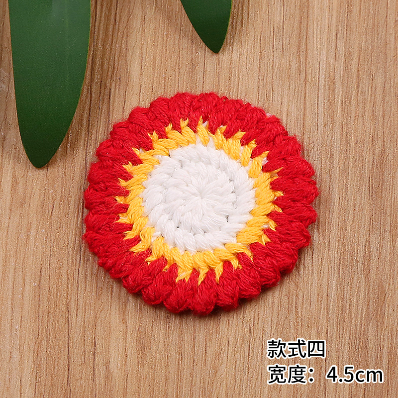 Single 4.5cm knitted woolen flower, woolen flower wedding dress lace in stock for sale pic 8