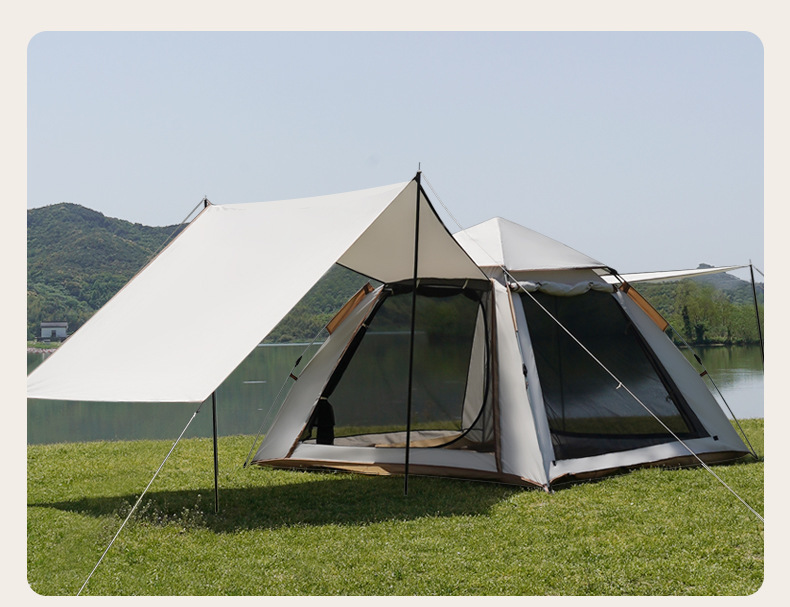 厂家批发二合一全自动折叠帐篷天幕户外野营防晒防风运动露营用品详情19