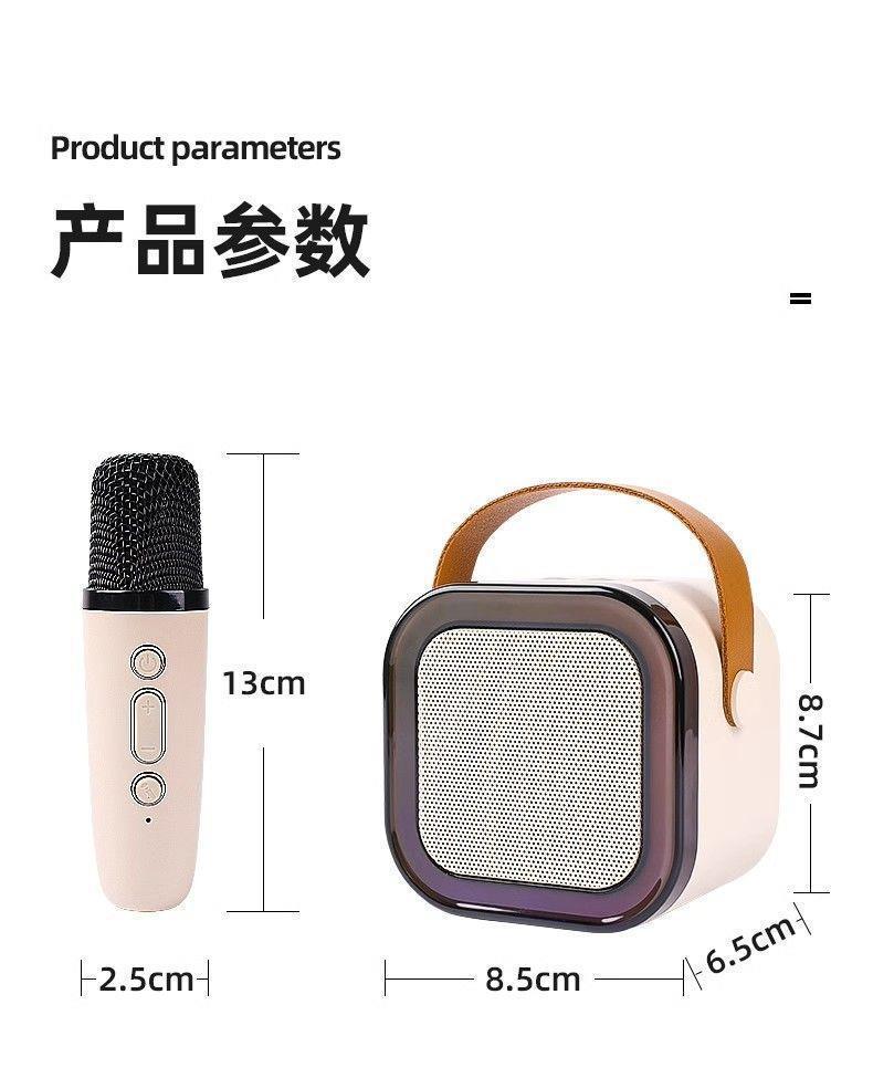 跨境爆款k12蓝牙音响麦克风一体k歌神器迷你户外卡拉OK音响厂家详情9