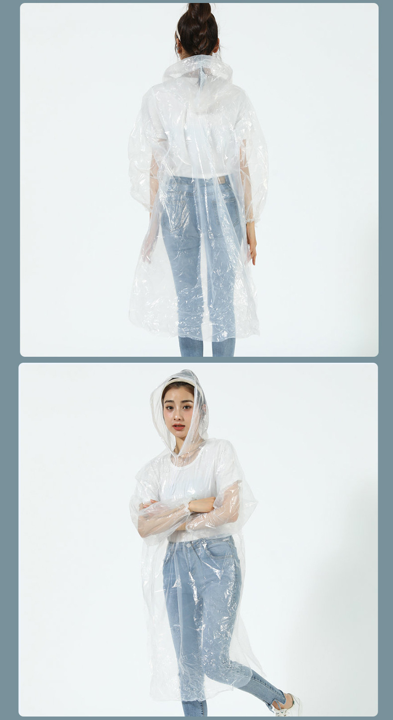 一次性雨衣长款全身户外旅游儿童成人大人便携防暴雨卡片雨衣加厚详情11