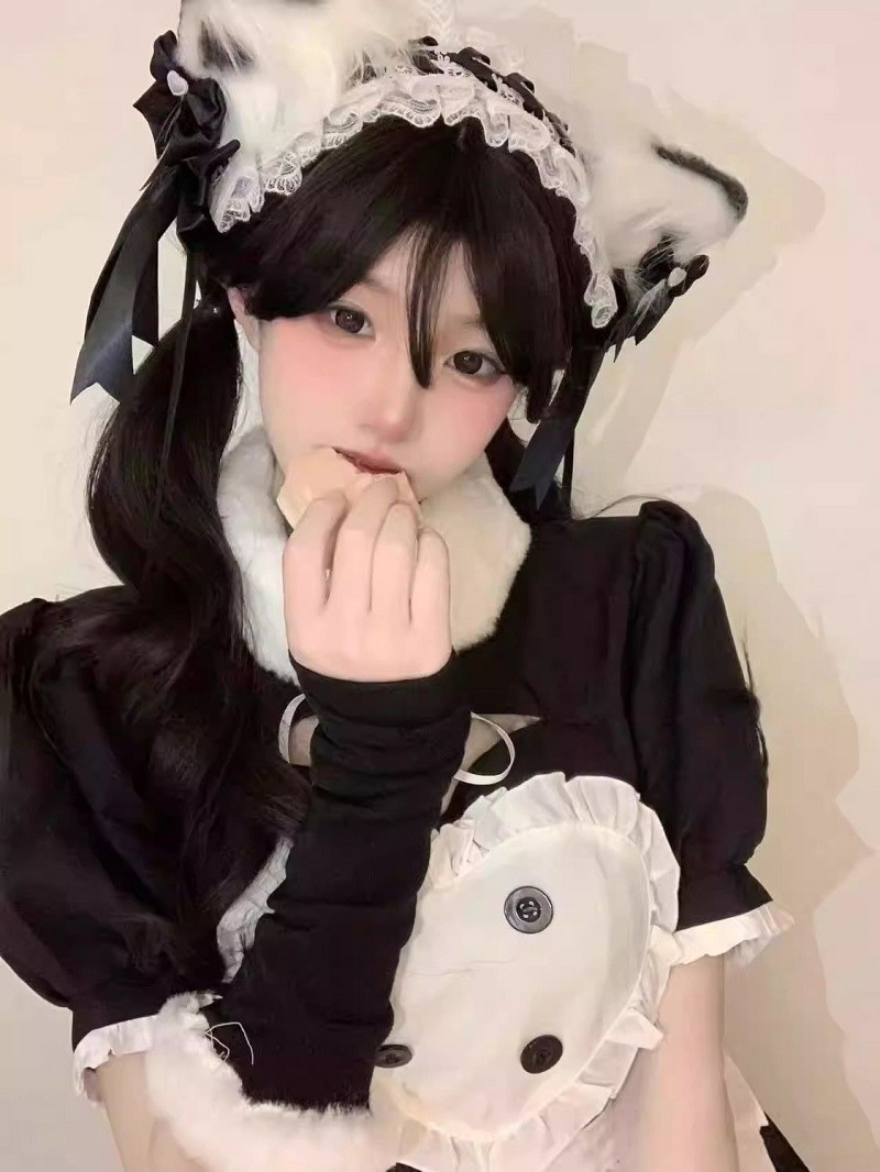 2D cat-ear hair band, Lolita headpiece, hair clip, cosplay comic exhibition Lolita hair band, maid beast ear hair accessory pic 10