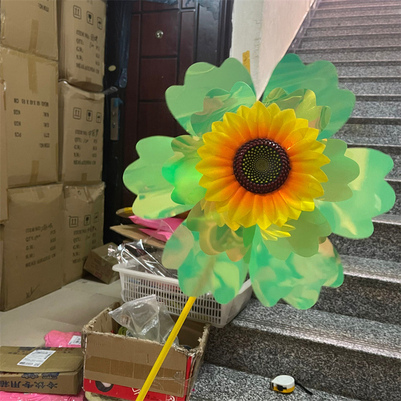 双层彩膜变色向日葵风车户外插地节庆布置道具广告楼盘装饰品批发详情33