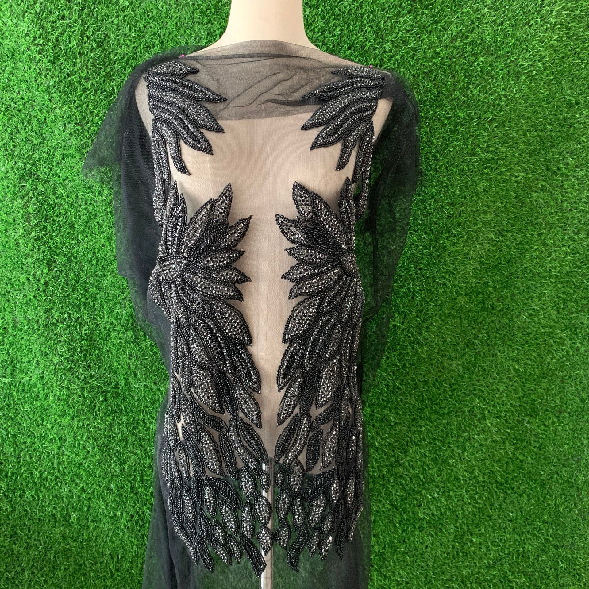 2022新款重手工贴花40*70CM婚纱礼服亮片贴花详情1