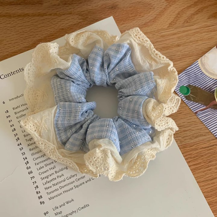 Sweet lace large intestine hair band, cute and sweet girl, high appearance level, hair band, student hair tie, early spring hair accessory pic 16