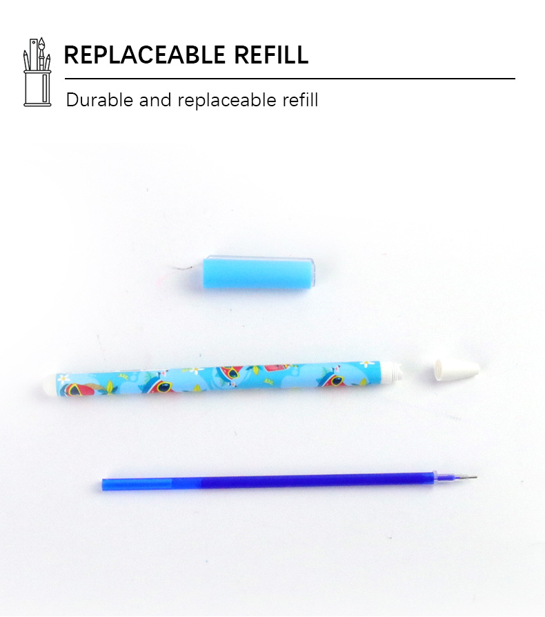Yalong Cross-border high-quality cap-removing heat transfer film holder pen, blue 0.5mm gel pen, erasable pen pic 4