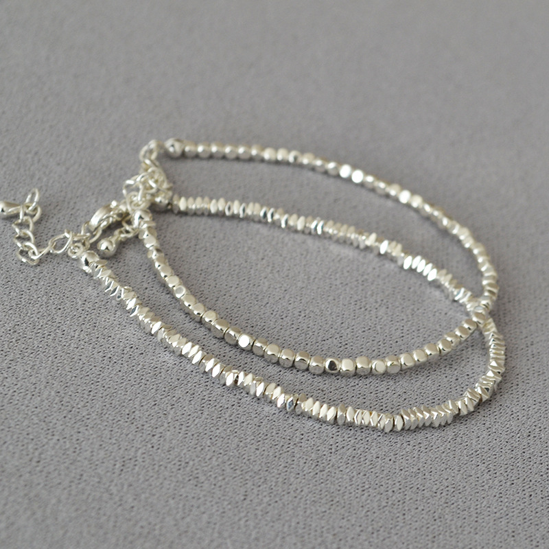 小红书网红款日韩小众轻奢质感不规则闪耀碎银子珍珠简约气质手链详情24