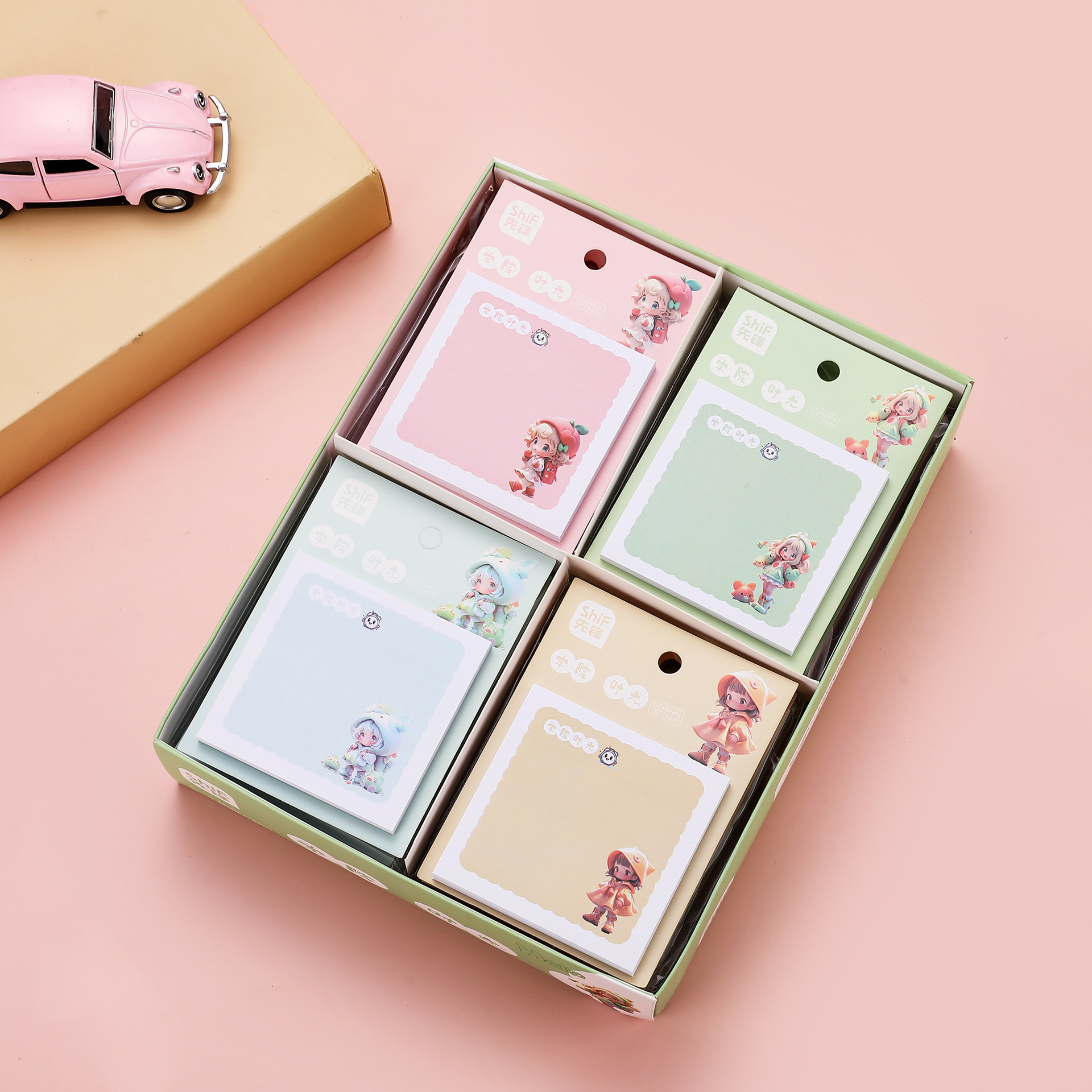 Pioneer 8672 Student sticky Notes with cute cartoon character designs and colorful notepad pic 4