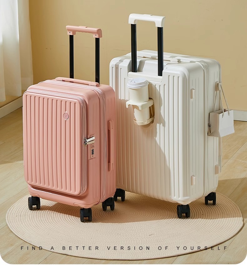 新款侧开口行李箱 拉杆箱20寸登机箱静音万向轮旅行箱男女密码箱详情19