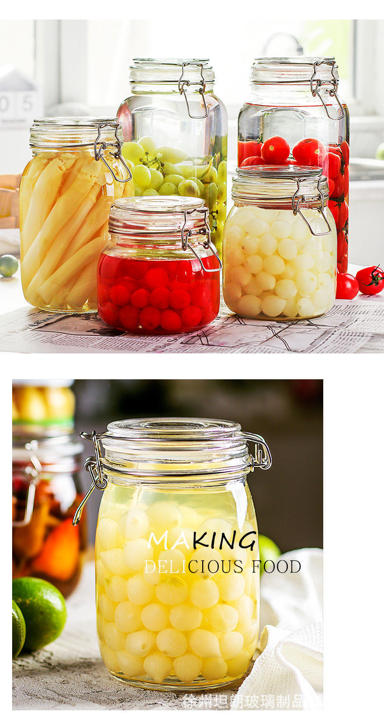 Wholesale glass sealed cans, stainless steel snap-on tea cans, food storage cans, kitchen five-grain storage boxes pic 9