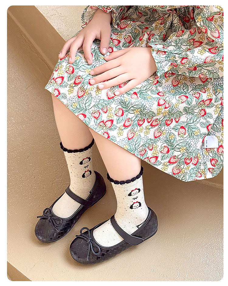 2025秋冬儿童袜子甜美双纱中筒无骨可爱小狗女童春秋季A类舒适透气详情17