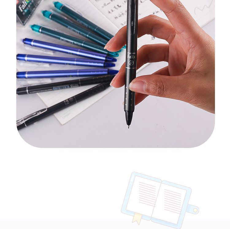 Press the heat erasable gel pen 0.5mm, simple and easy-to-erase gel pen for primary school students, blue and black wholesale department pic 18
