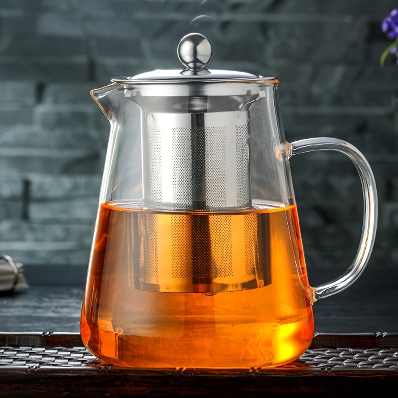 圆形不锈钢过滤茶壶高硼硅过滤玻璃泡茶壶泡茶壶耐热功夫茶具供应详情22