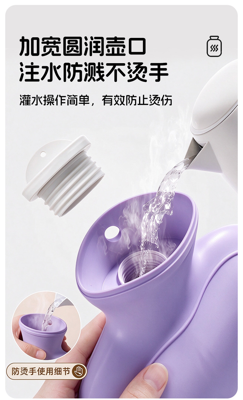 Water-filled hot water bag, cartoon and cute for warming the belly, explosion-proof hot water bag, hot compress hand warmer, skin-friendly rabbit flu-like foot warmer pic 20