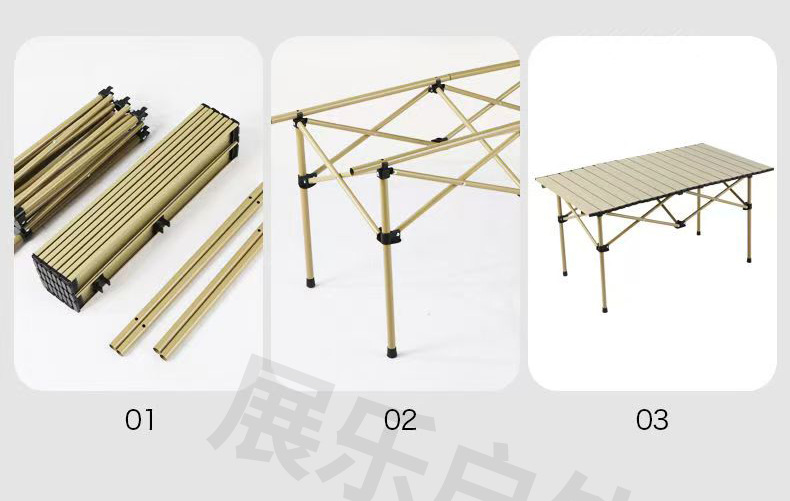 Outdoor classic black folding table moon chair set, camping folding table, night market table, camping folding egg roll dining table pic 11