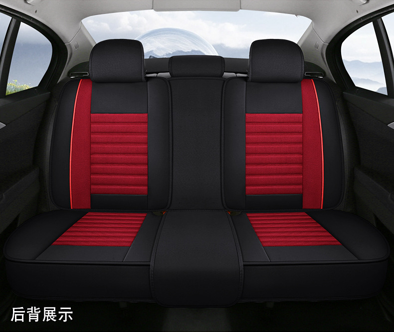 One-piece consignment cross-style linen car seat cushions, wear-resistant, dirt-resistant, all-season universal, full-body seat covers, car seat covers pic 36