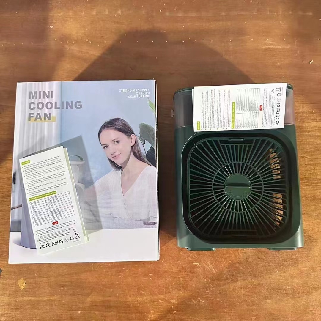 跨境五孔喷雾风扇桌面USB小风扇加湿器制冷空调扇迷你电风扇批发详情5