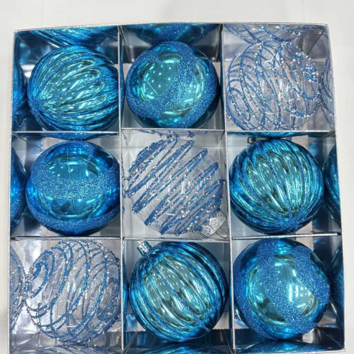 Cross border 8CM bola de navidad caja de regalo set decoraciones navideñas árbol de navidad bola de galvanoplastia de forma especial bola pintada colgante pic 4