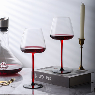 Handcrafted luxurious prism wine glass, crystal glass, Bordeaux Poly aroma wine glass, European vertical striped highball glass pic 1